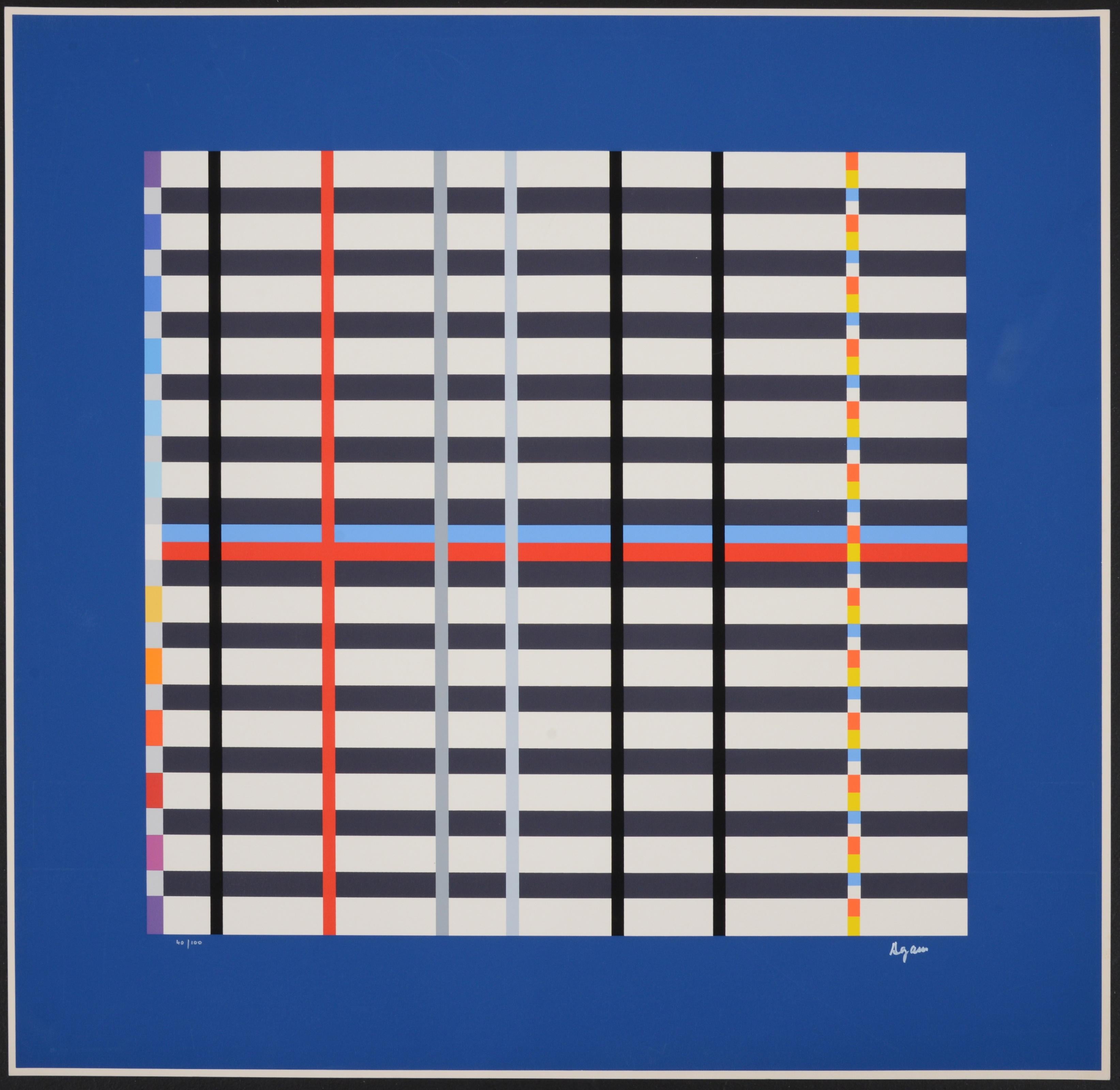 2 Yaacov Agam HOMMAGE du MONDRIAN Screenprints For Sale 1
