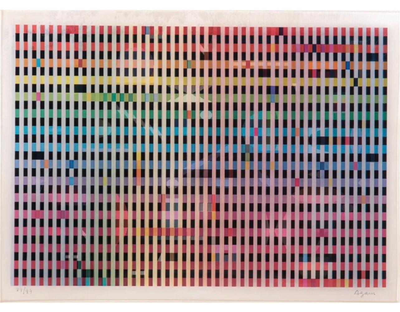 Agam Kinetic Op Art israélien signé à la main et numéroté - Print de Yaacov Agam