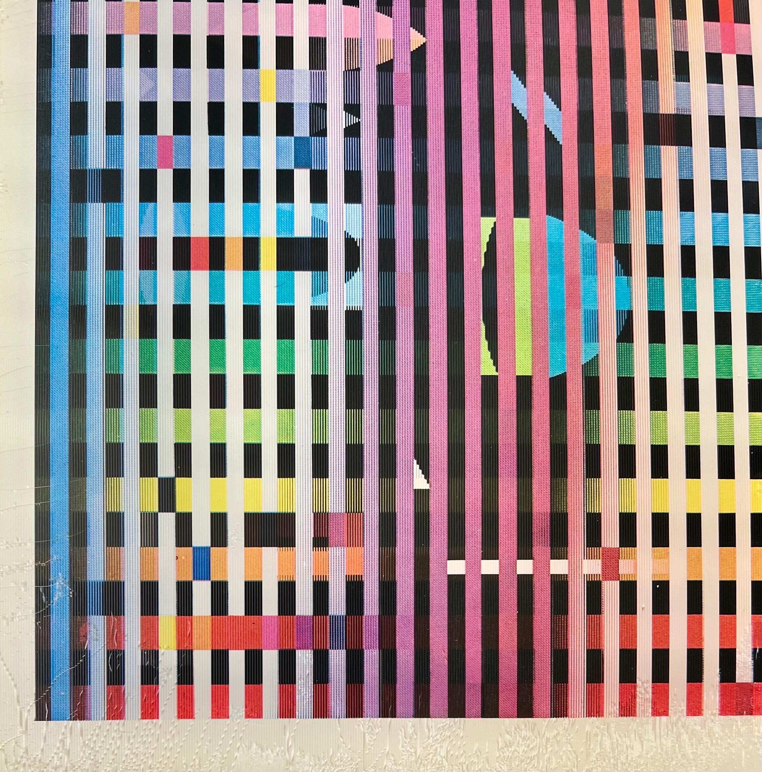 Yaacov Agam, Israeli (b. 1928)
Hand signed, and numbered.
Limited edition lenticular lens kinetic Agamograph 
Titled 'Sea Fathom'. Hand-signed and numbered edition 24/99,  
size of work 11-3/4