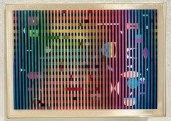 Agam Lenticolare Cinetico Agamograph Firmato a mano e numerato Arte Cinetica Op israeliana