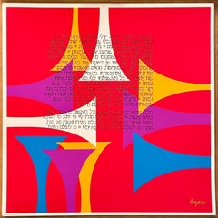 Agam Silkscreen Jerusalem Lithograph Hand Signed Israeli Kinetic Op Art Print