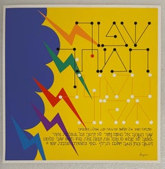 Sérigraphie Agam Jérusalem Lithographie signée de la main Israeli Kinetic Op Art Print
