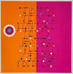Agam Serigrafía Jerusalén Litografía Firmada a Mano Israeli Kinetic Op Art Print