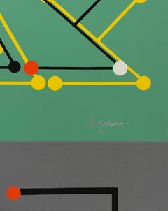 Agam Silkscreen Mod Judaica Lithograph Hand Signed Israeli Kinetic Op Art Print