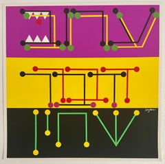 Agam Silkscreen Mod Judaica Lithograph Hand Signed Israeli Kinetic Op Art Print