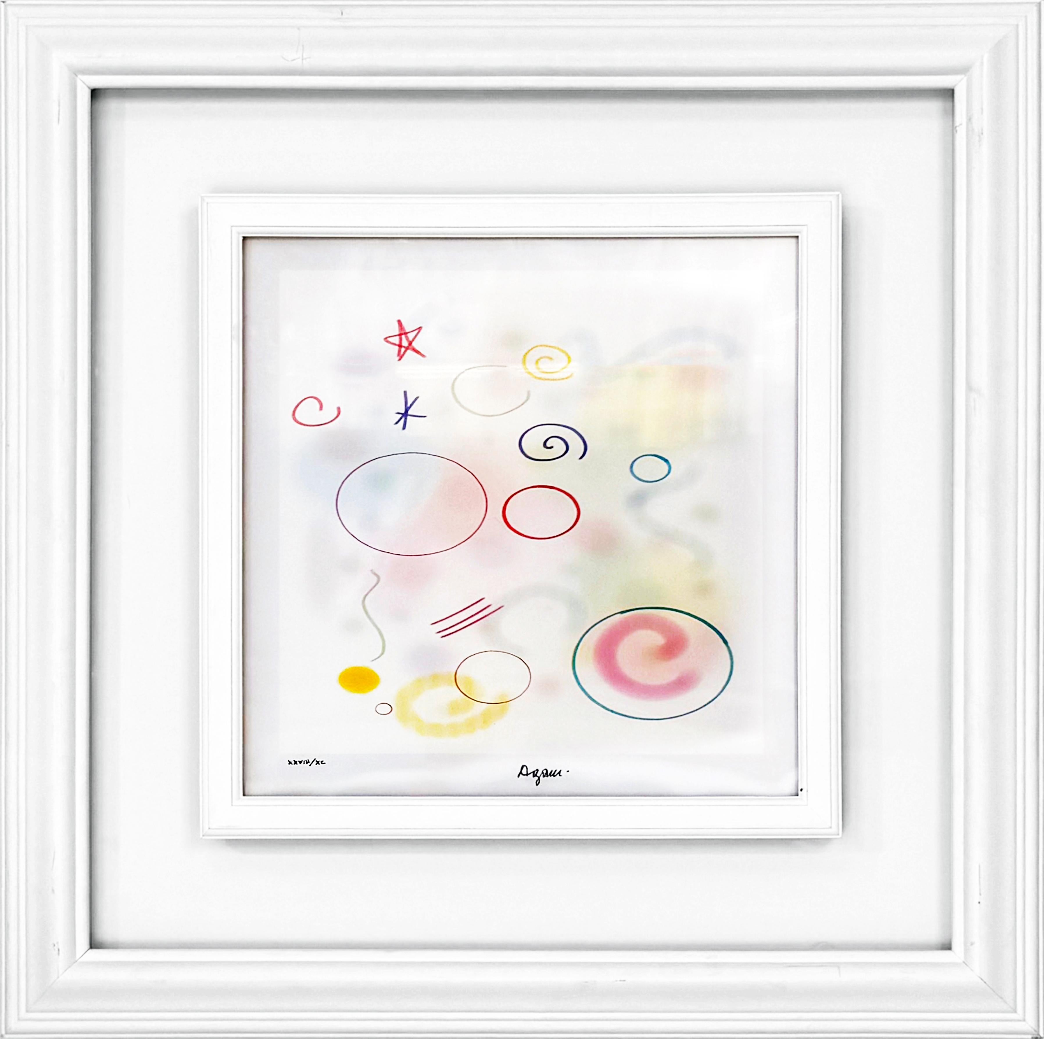 Bubbles (rare framed, signed agamograph - 4D lenticular) - Print by Yaacov Agam