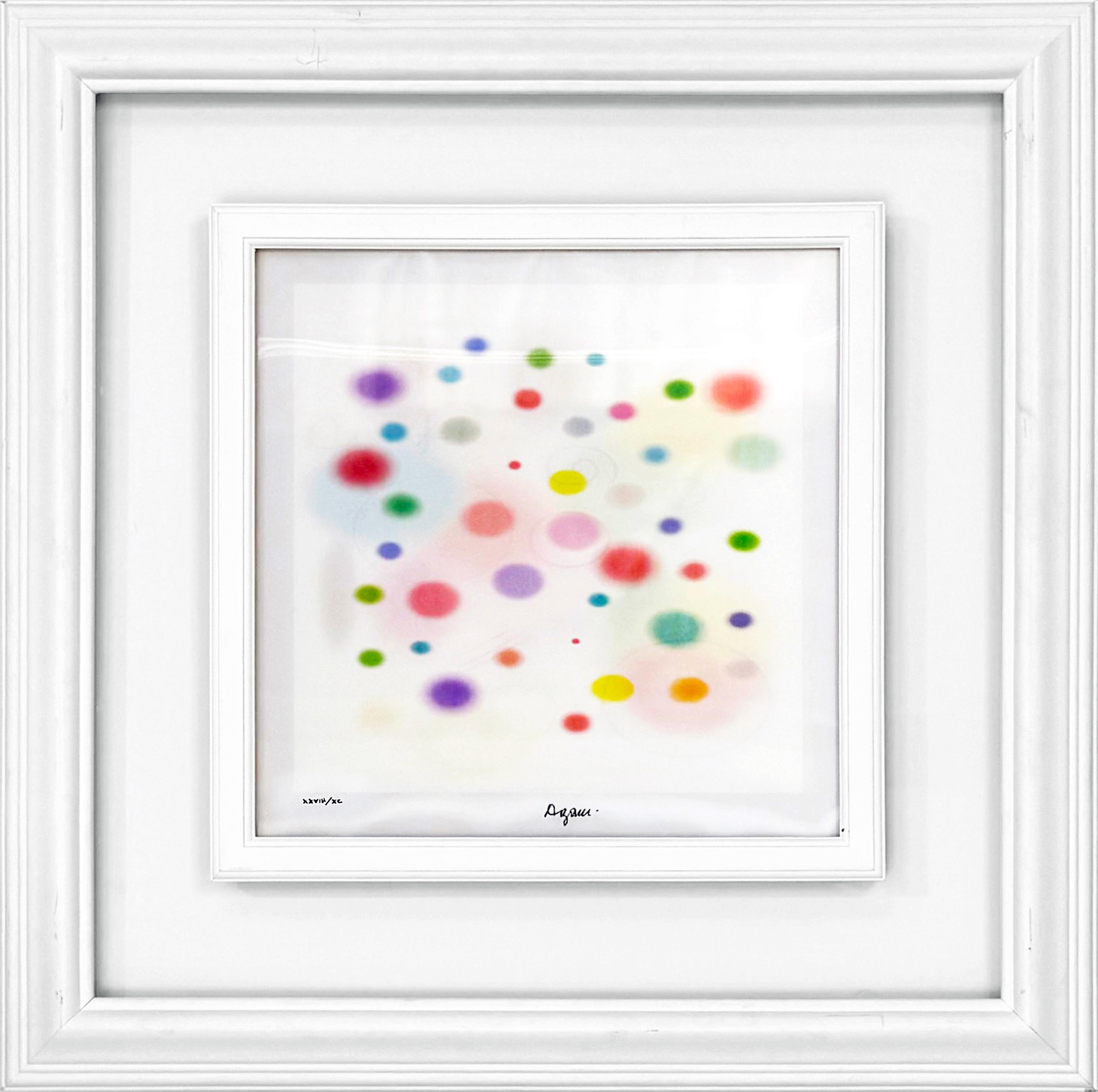 Bubbles (rare framed, signed agamograph - 4D lenticular) - Abstract Print by Yaacov Agam