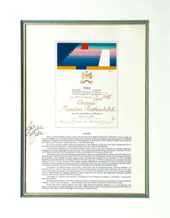 Étiquette du Château Mouton Rothschild (signée à la main)
