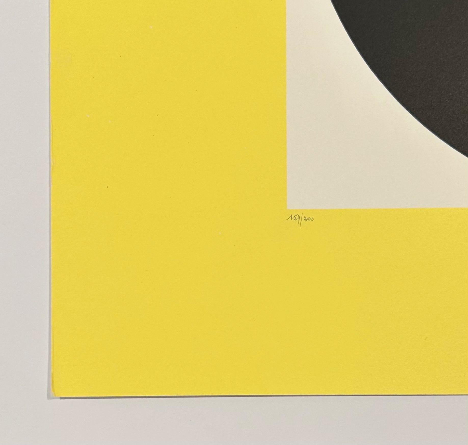 Artist: Yaacov Agam
Title: Circles in Yellow
Medium: Screenprint in colors 
Year: 1980
Edition: 154/800
Sheet Size: 30