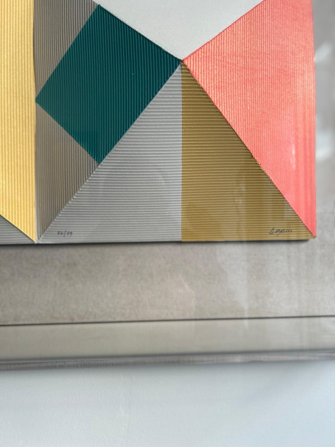 'Color Nines', 3-D Screen Print on folded paper by Yaacov Agam For Sale 1