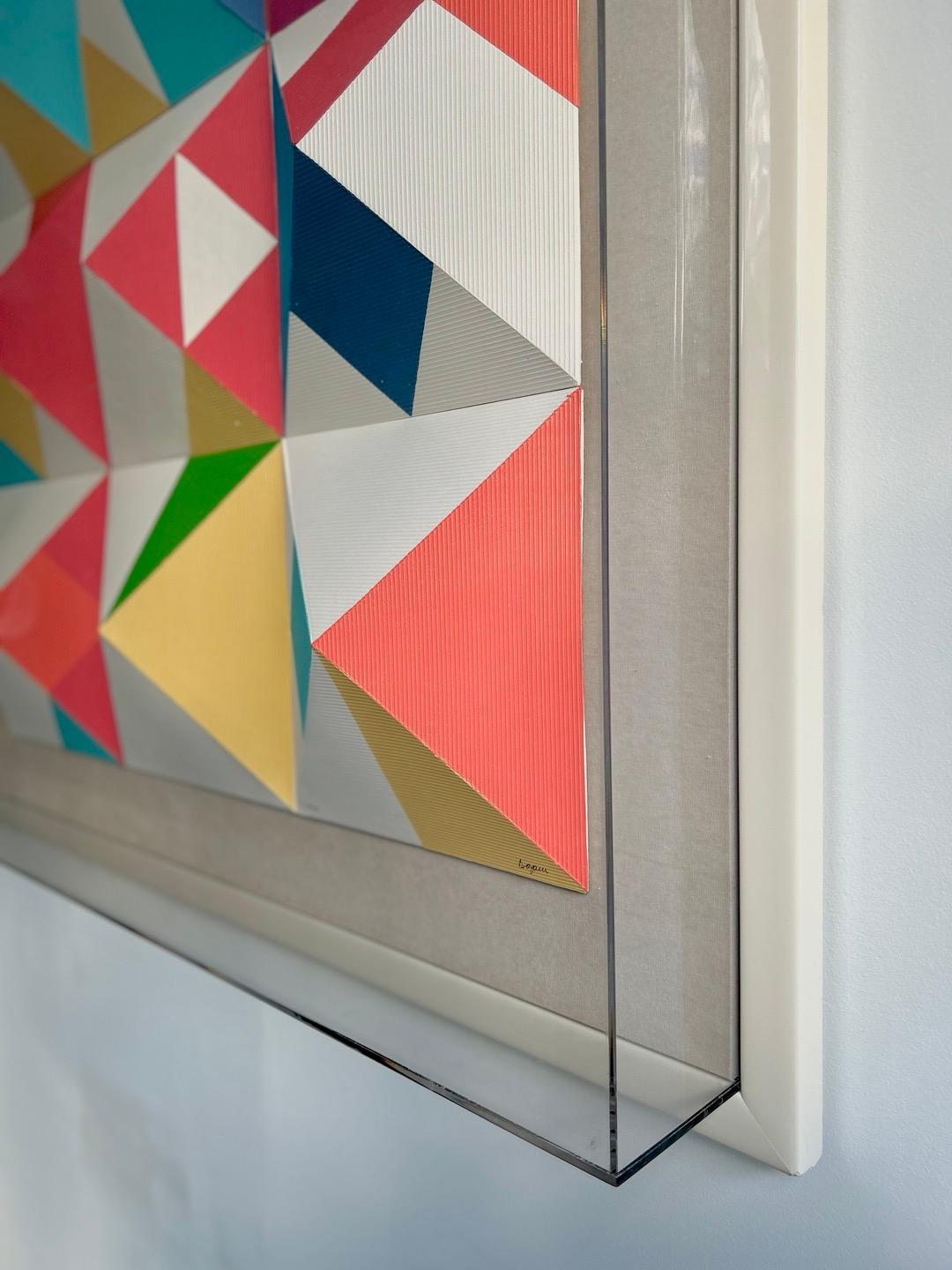 'Color Nines', 3-D Screen Print on folded paper by Yaacov Agam For Sale 3