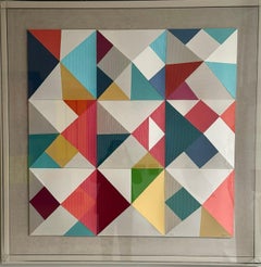 Retro 'Color Nines', 3-D Screen Print on folded paper by Yaacov Agam