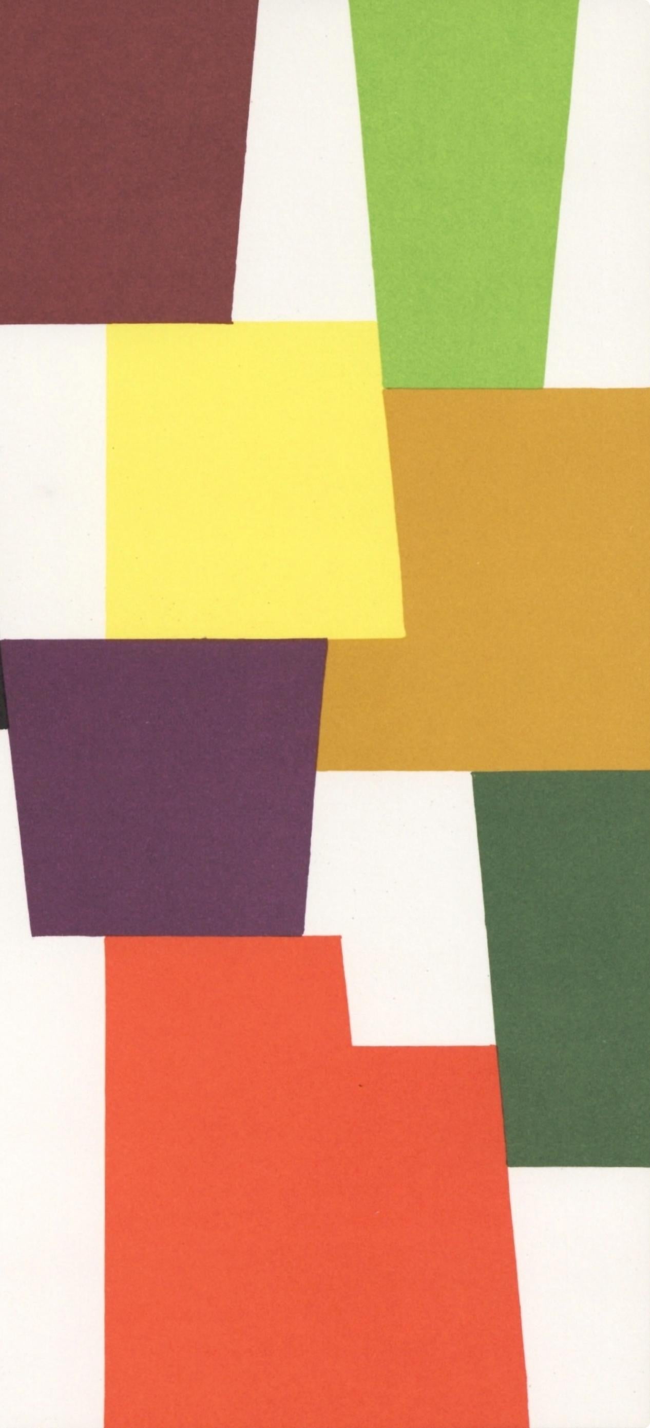 Composition, Société internationale d'art XXe siècle - Orange Landscape Print by Yaacov Agam