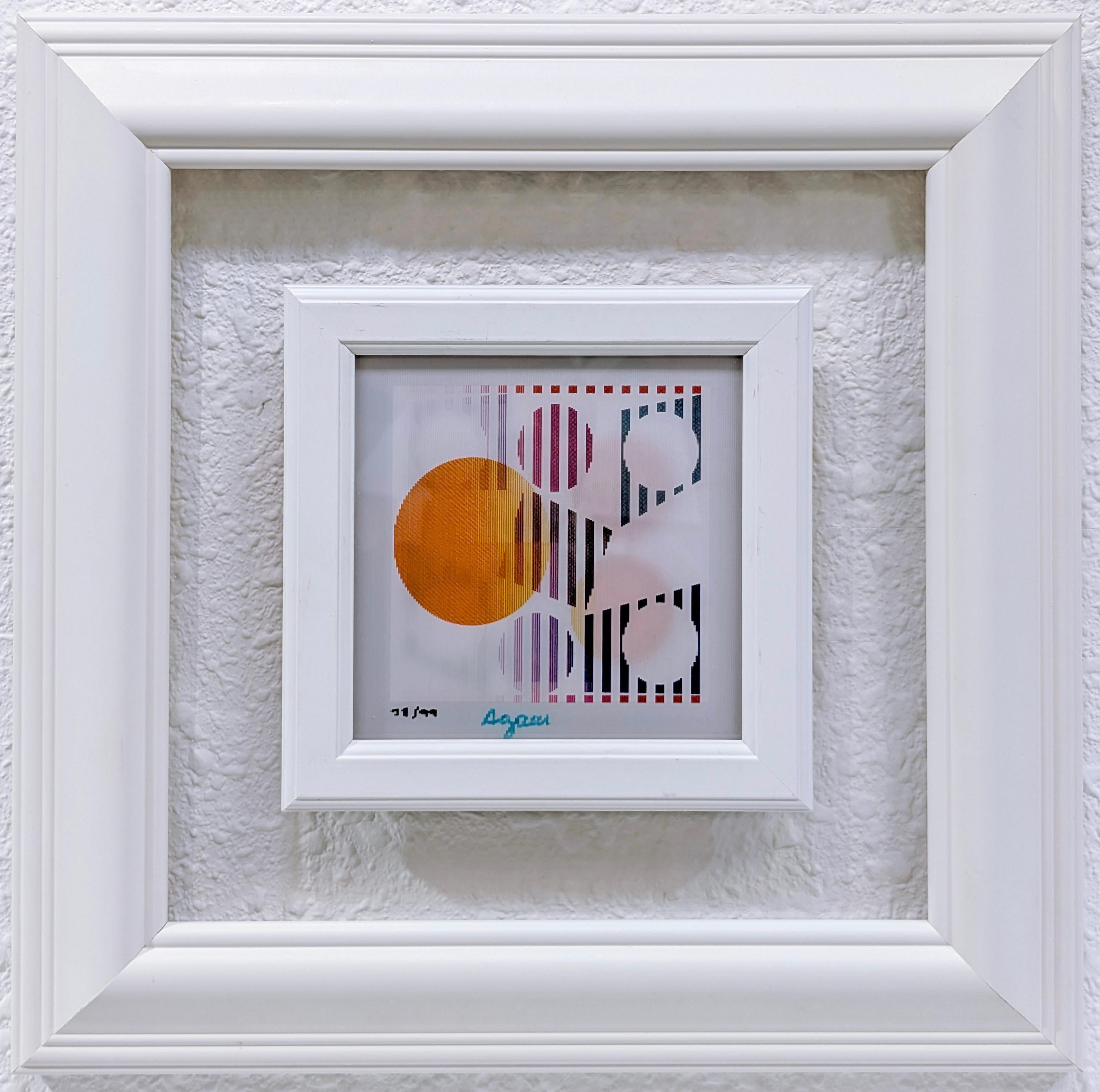 Curb 2+4 (rare framed, signed agamograph - 3D lenticular) - Print de Yaacov Agam
