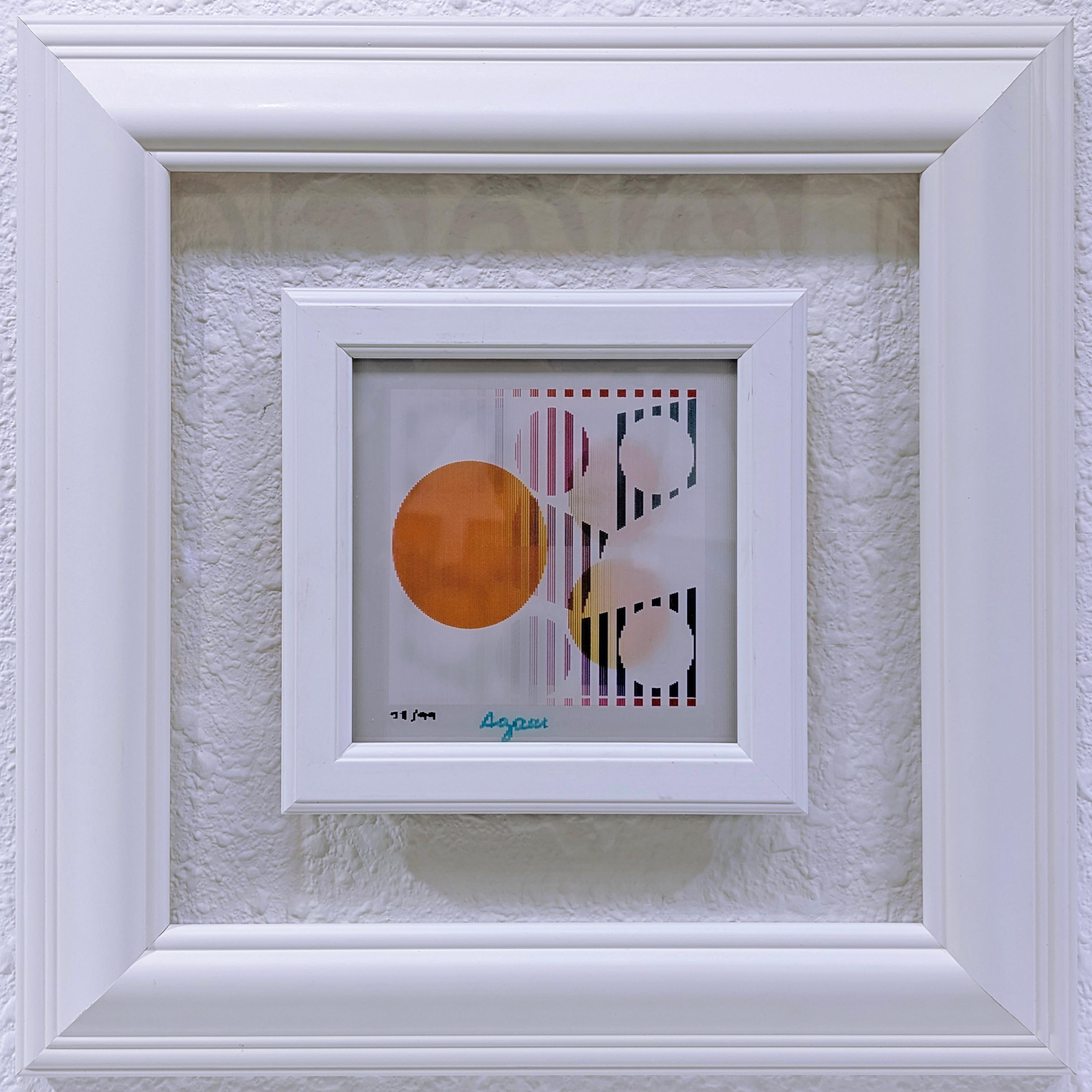 Curb 2+4 (rare framed, signed agamograph - 3D lenticular) - Print Abstracto de Yaacov Agam