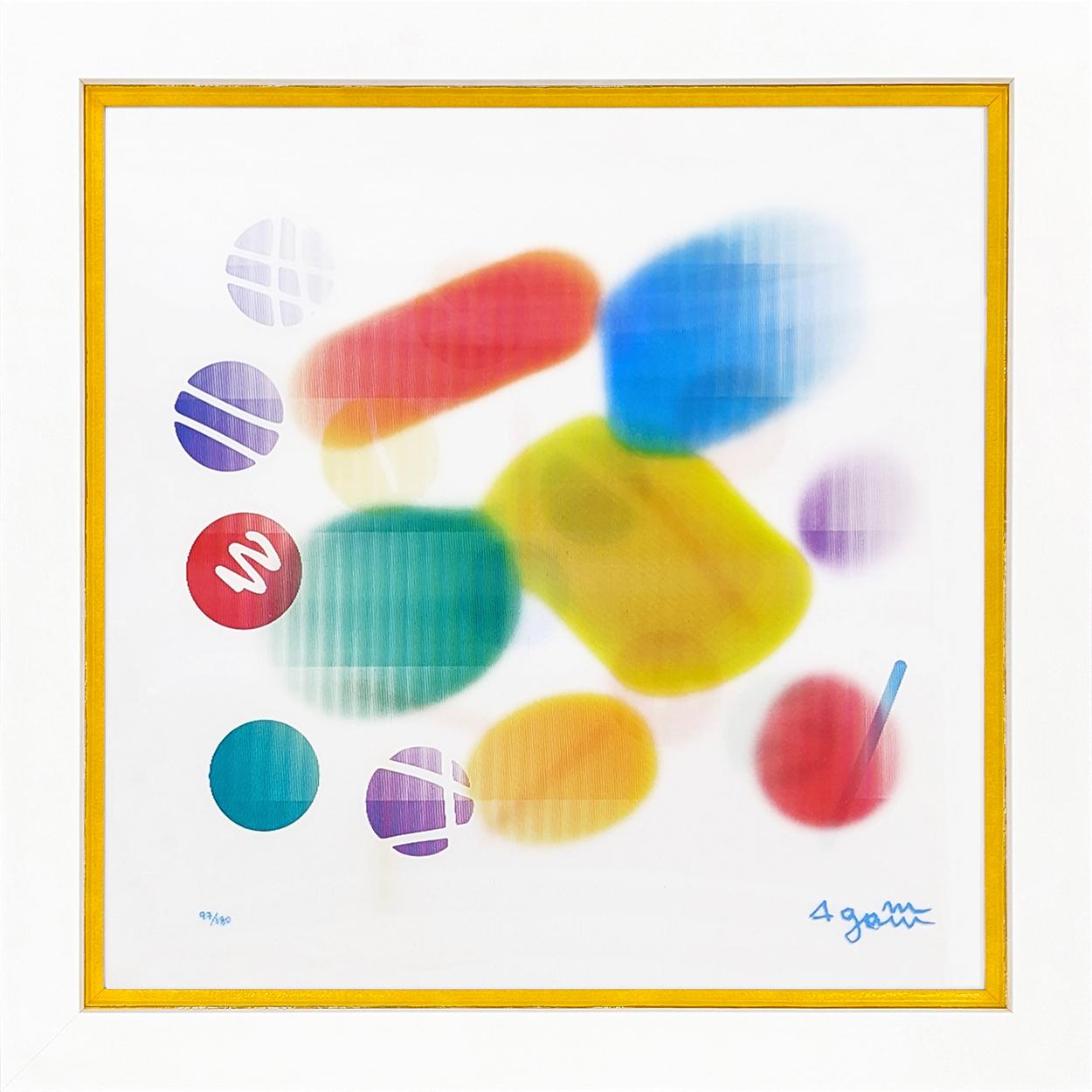Happy Days (rare framed, signed agamograph - 4D lenticular) - Print by Yaacov Agam