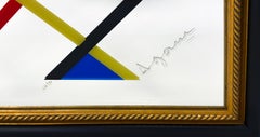 Homage to Mondrian, Signed Serigraph on Mirrored Glass, Edition 64/90, Framed