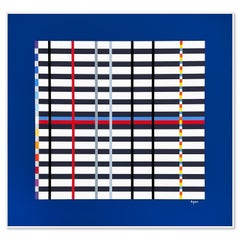 „Hommage du Mondrian (Dunkelblau)“ Serigrafie in limitierter Auflage