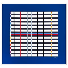 "Hommage du Mondrian (Bleu foncé) Sérigraphie à édition limitée