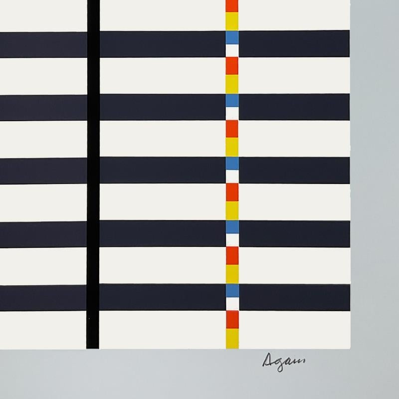 Sérigraphie en édition limitée Hommage du Mondrian (bleu clair) - Print de Yaacov Agam