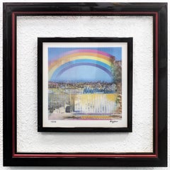 Jerusalem Double Rainbow (framed, hand signed agamograph - 3D lenticular)