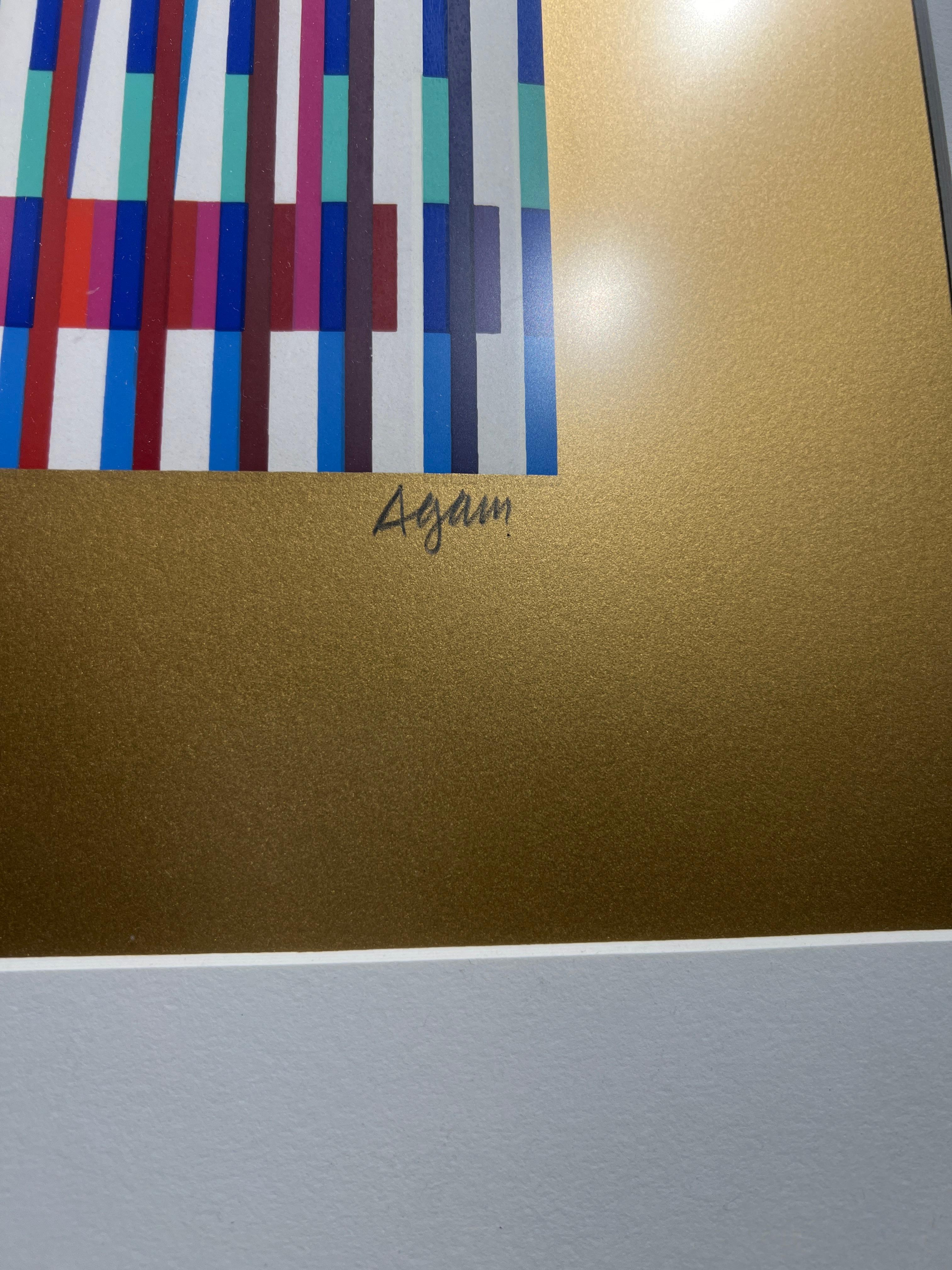 Spectrum 
By. Yaacov Agam (Israeli, b. 1928)
Signed Lower Right
Edition 158/180 Lower Left
Unframed: 27