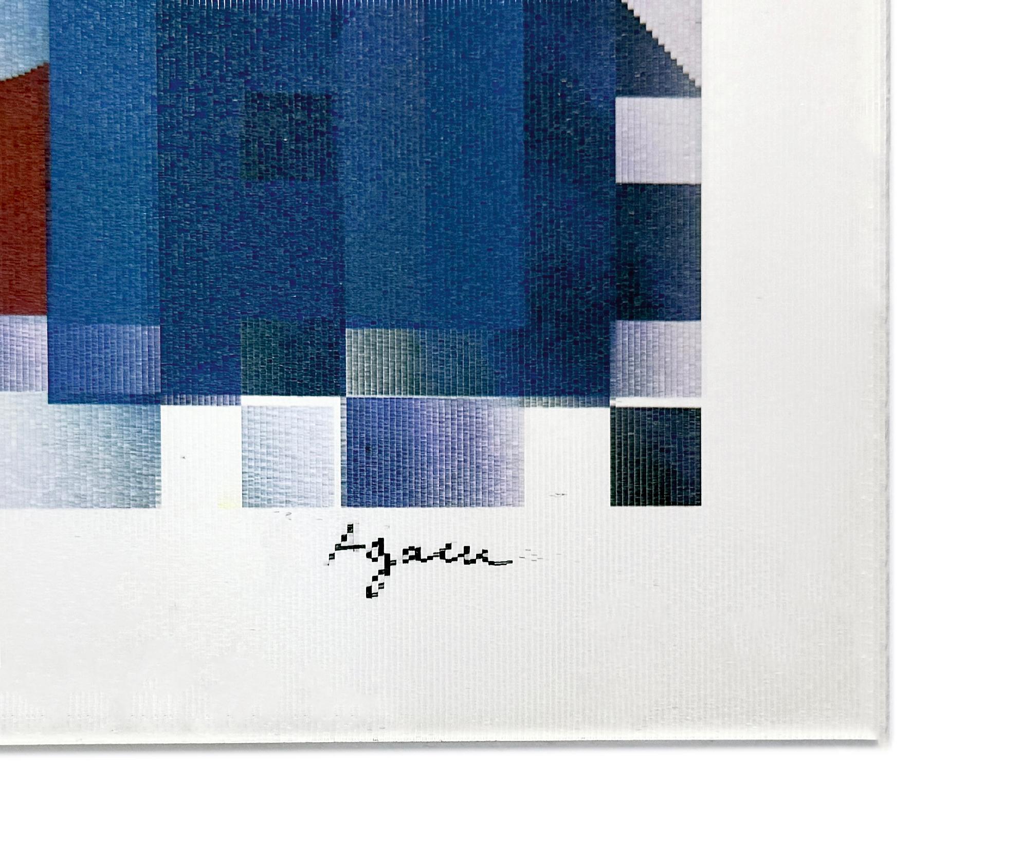 Star Of Hope (rare framed, signed agamograph - 3D lenticular) - Gris Figurative Print par Yaacov Agam