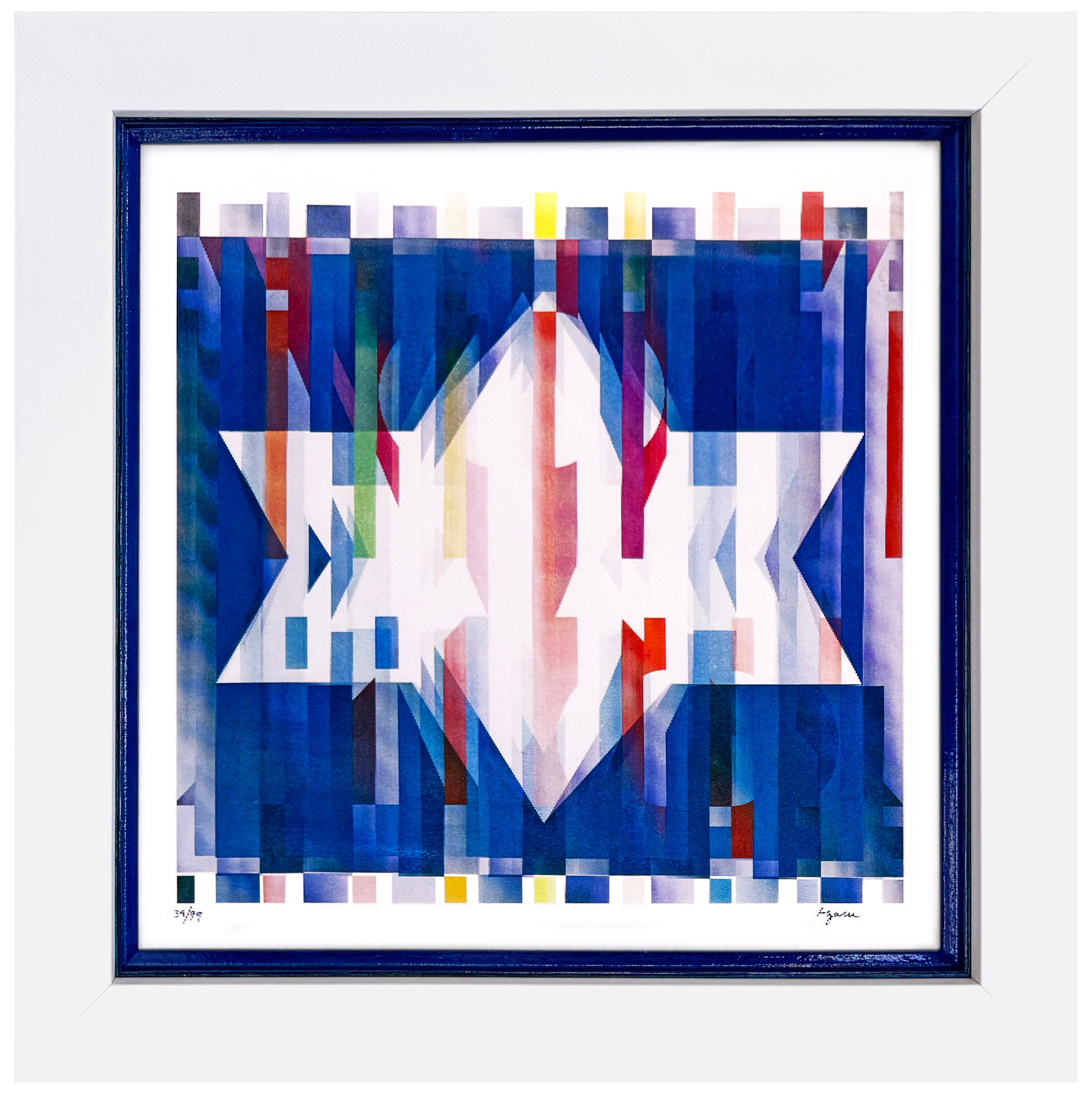 Figurative Print Yaacov Agam - Star Of Hope (rare framed, signed agamograph - 3D lenticular)