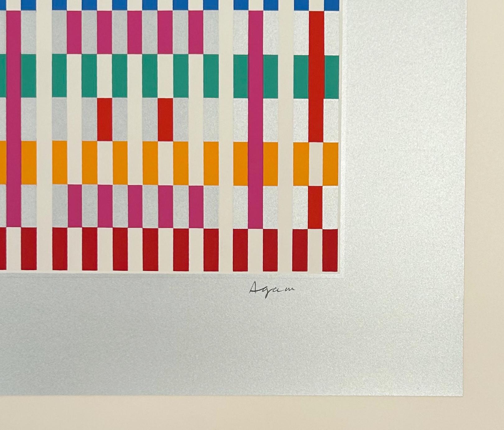 The Blessing - Gray Abstract Print by Yaacov Agam