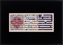 Drei Bewegungen" Handsignierte Serigraphie von Yaacov Agam, gerahmt