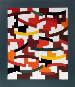 Union III, Abstract Geometric Screenprint by Yaacov Agam