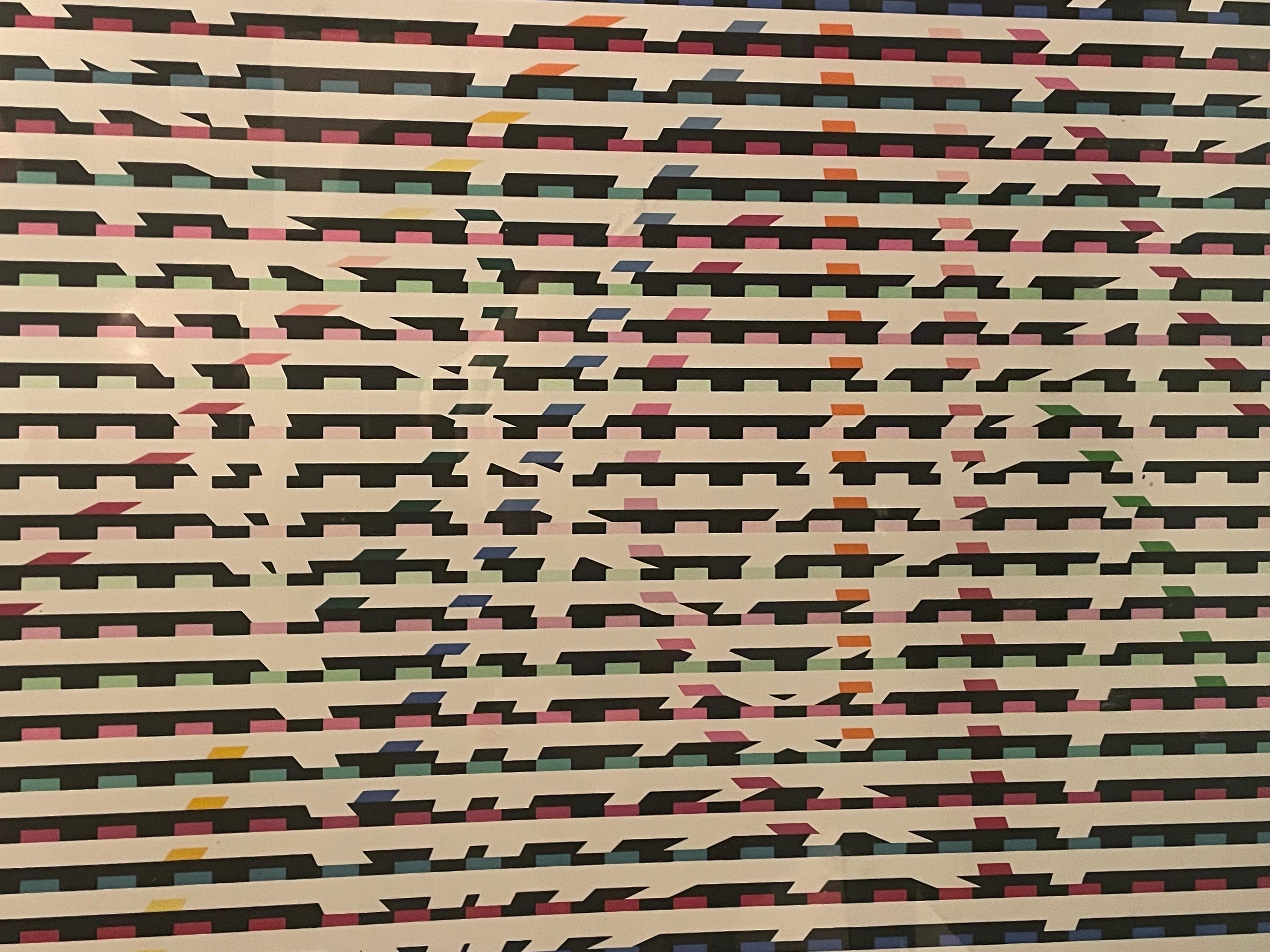 This is an Yaacov Agam Large Lithograph Signed Numbered Out Of 27. In good condition measures 37x37

