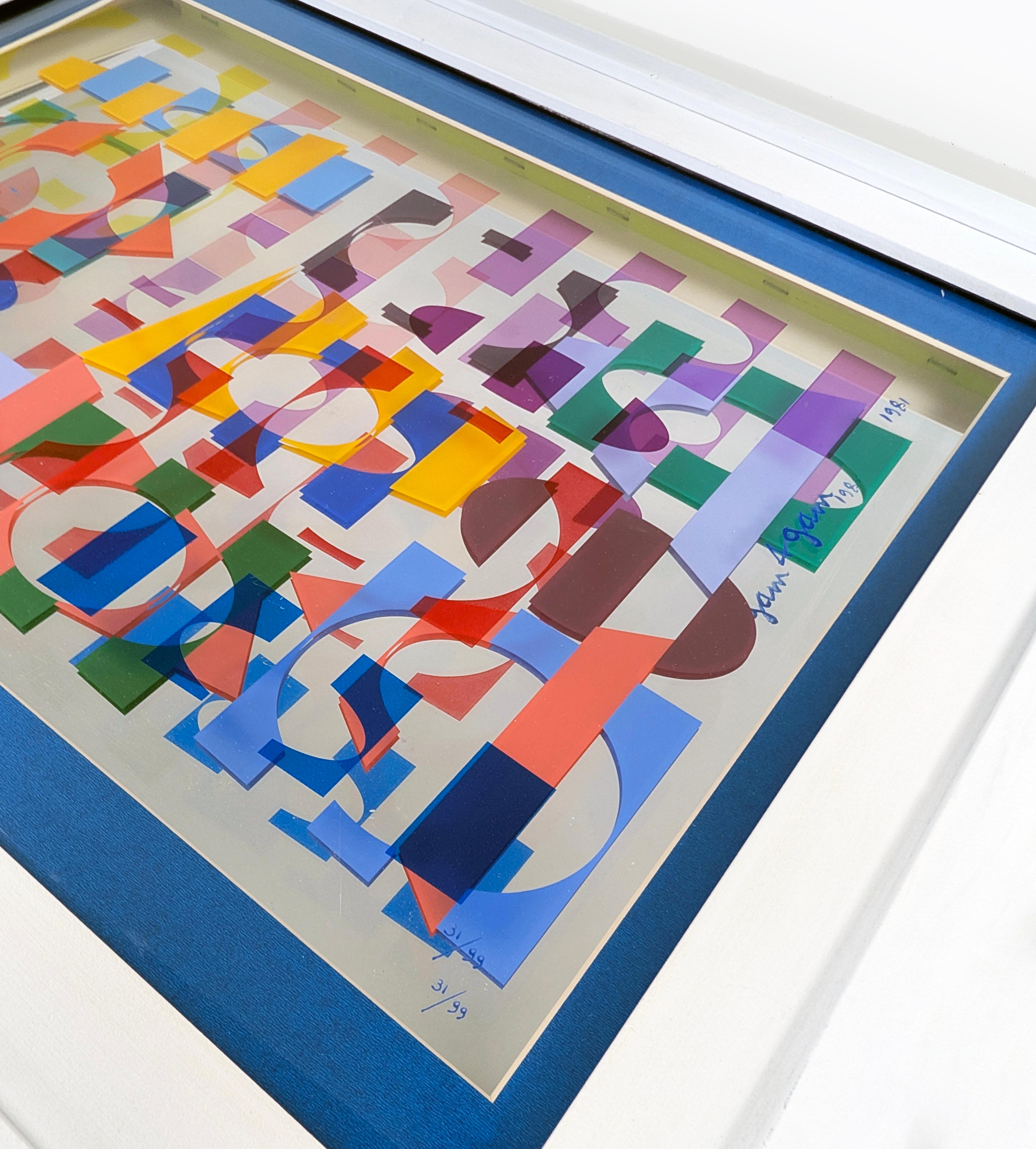 Untitled (signed multidimensional silkscreen print on plexiglass and mirror) - Print de Yaacov Agam