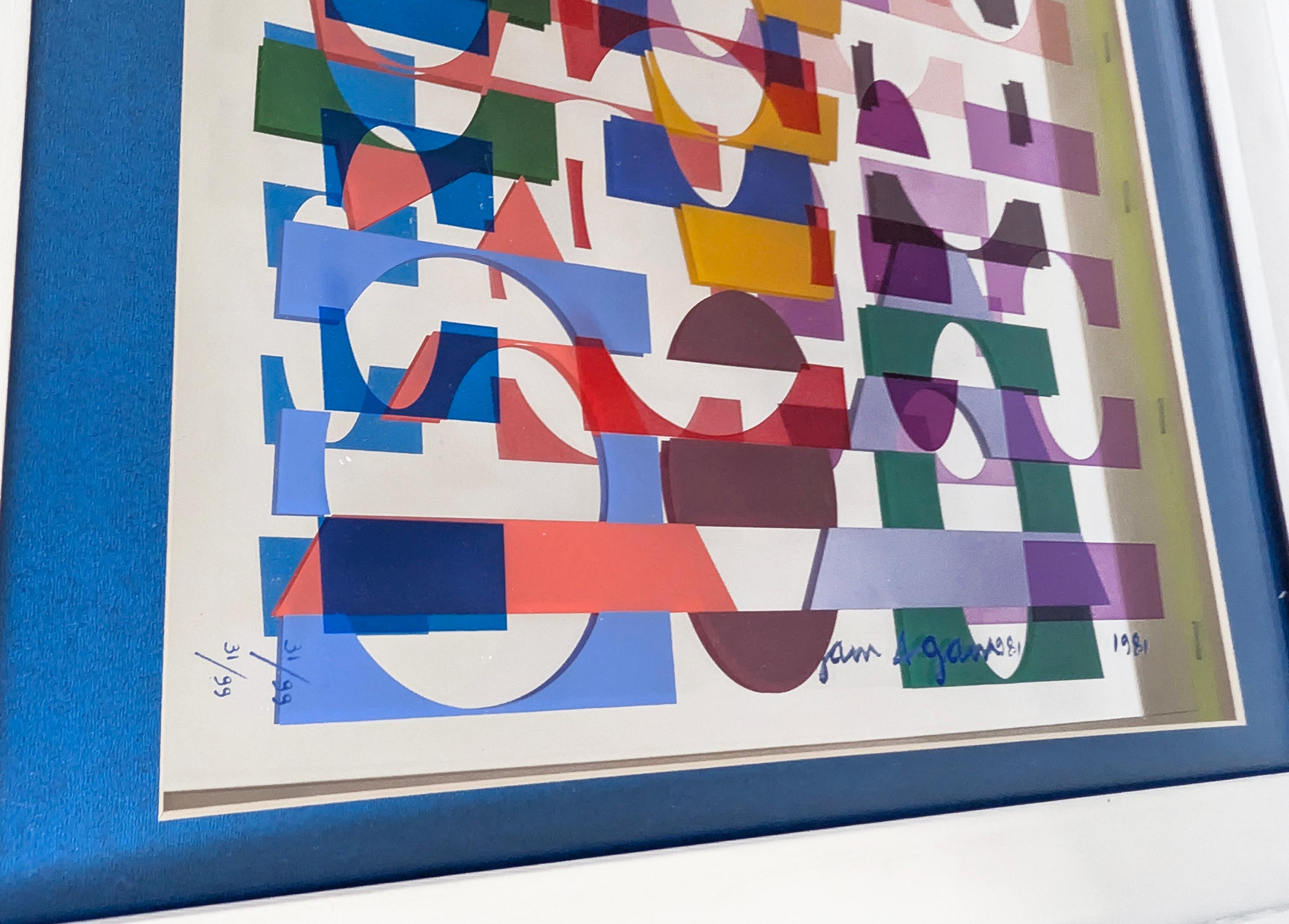 Untitled (signed multidimensional silkscreen print on plexiglass and mirror) - Abstrait Print par Yaacov Agam
