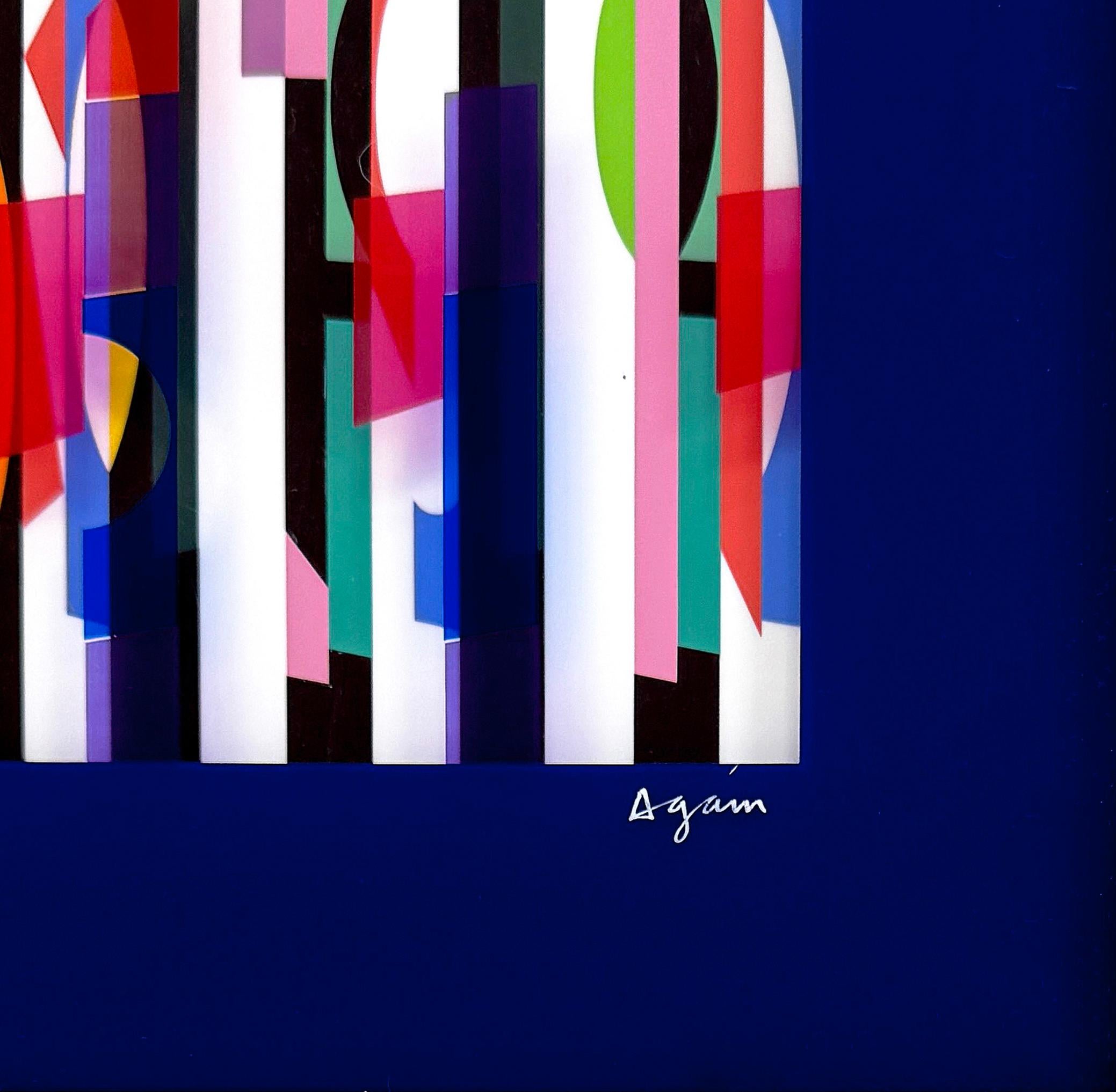 Untitled (signed multidimensional silkscreen on two plexiglass panes) - Print de Yaacov Agam