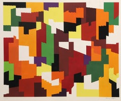 Urban Camo, abstrakter geometrischer Siebdruck von Yaacov Agam