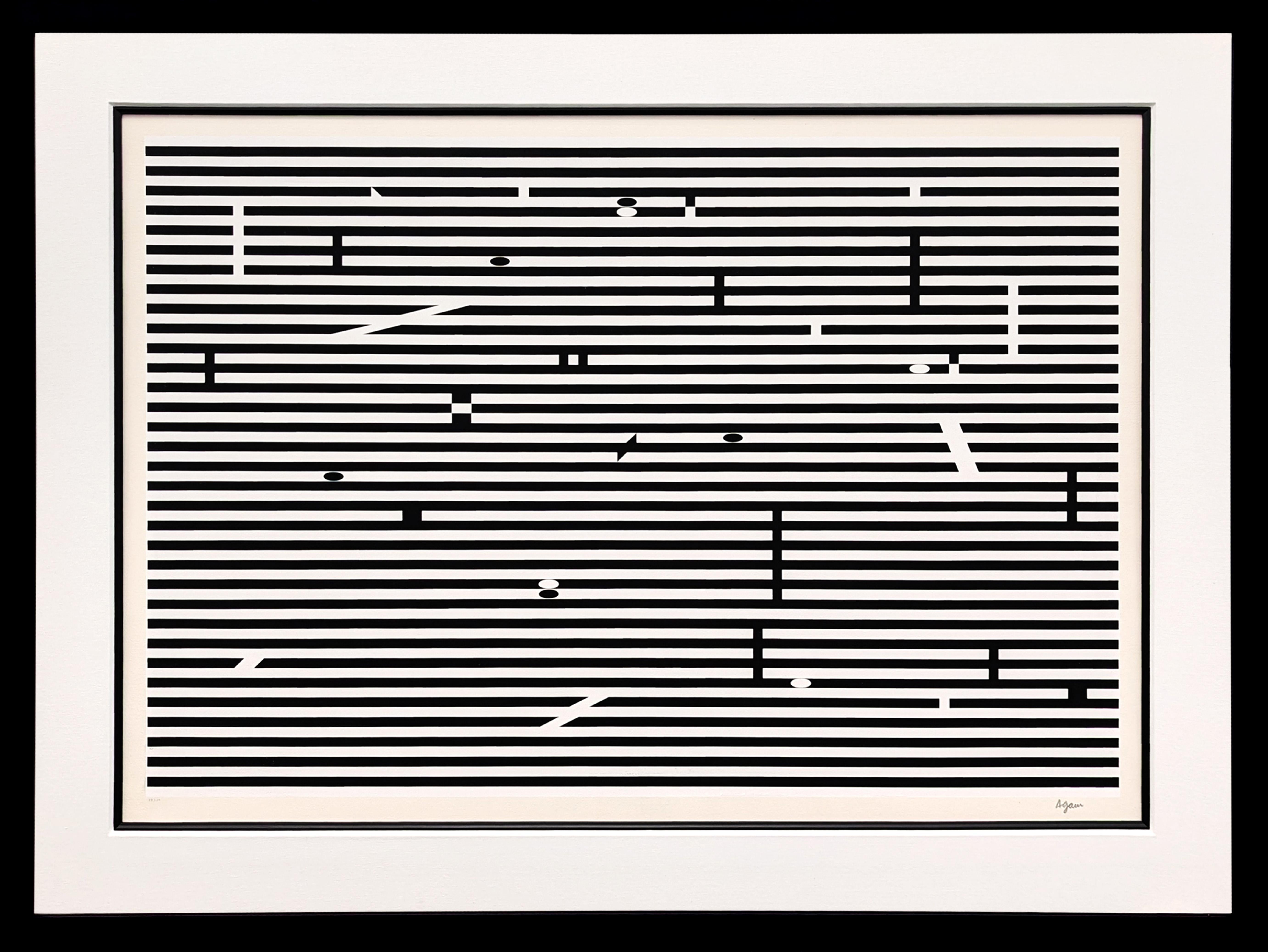 Abstract Print Yaacov Agam - V (de la série Double Metamorphosis), grande sérigraphie abstraite