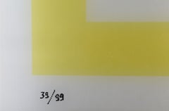 Yellow Abstraction, Geometric Abstract OP Art Agamograph by Yaacov Agam