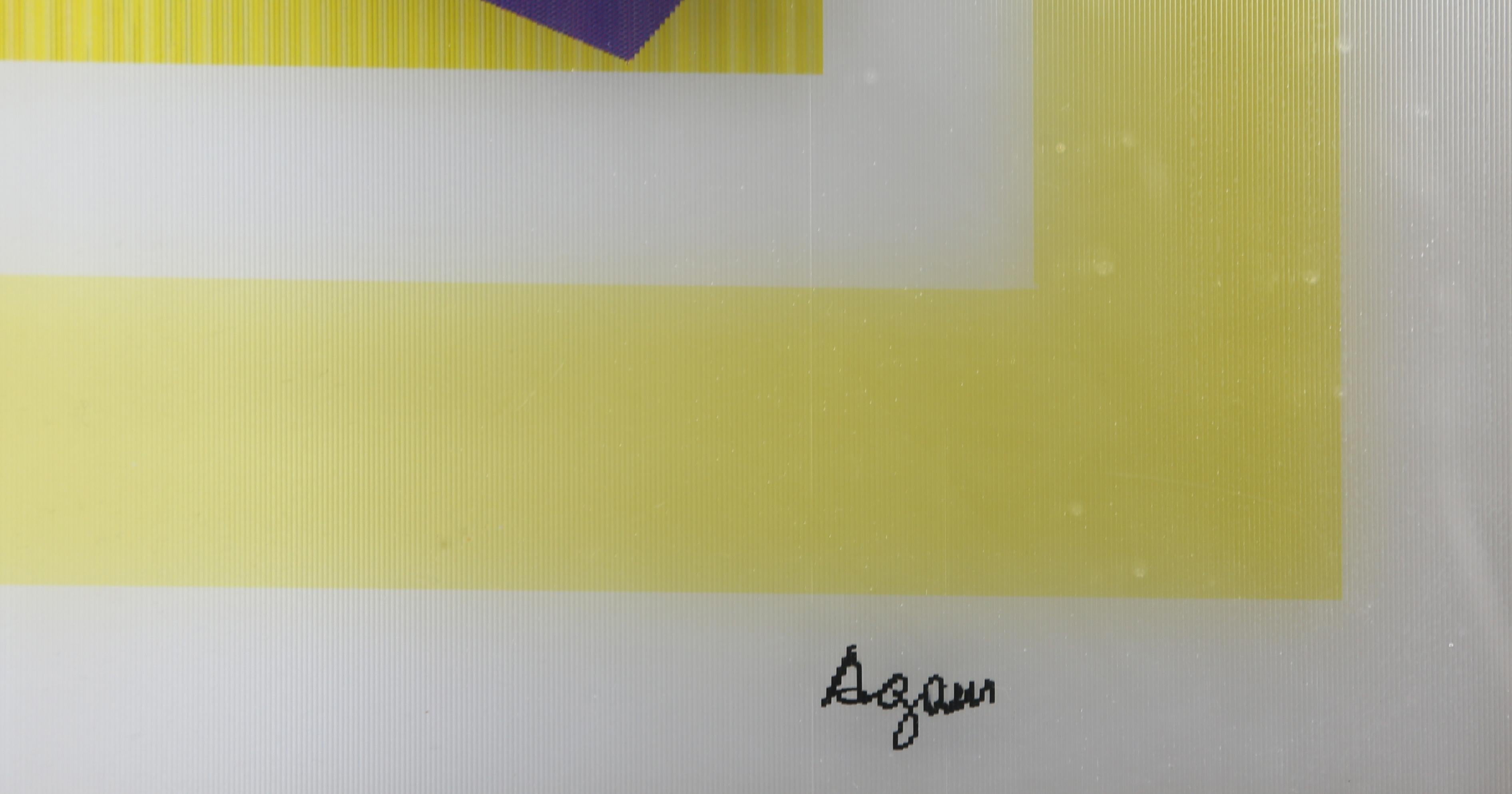 Yellow Abstraction, Agamograph by Yaacov Agam For Sale 1