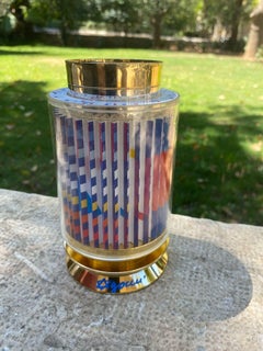 Coppa da Kiddush in argento sterling placcata in oro 24 carati, firmata, con serigrafia colorata