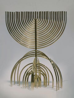 brass, 24 karat gold-plated Menorah comes with original box