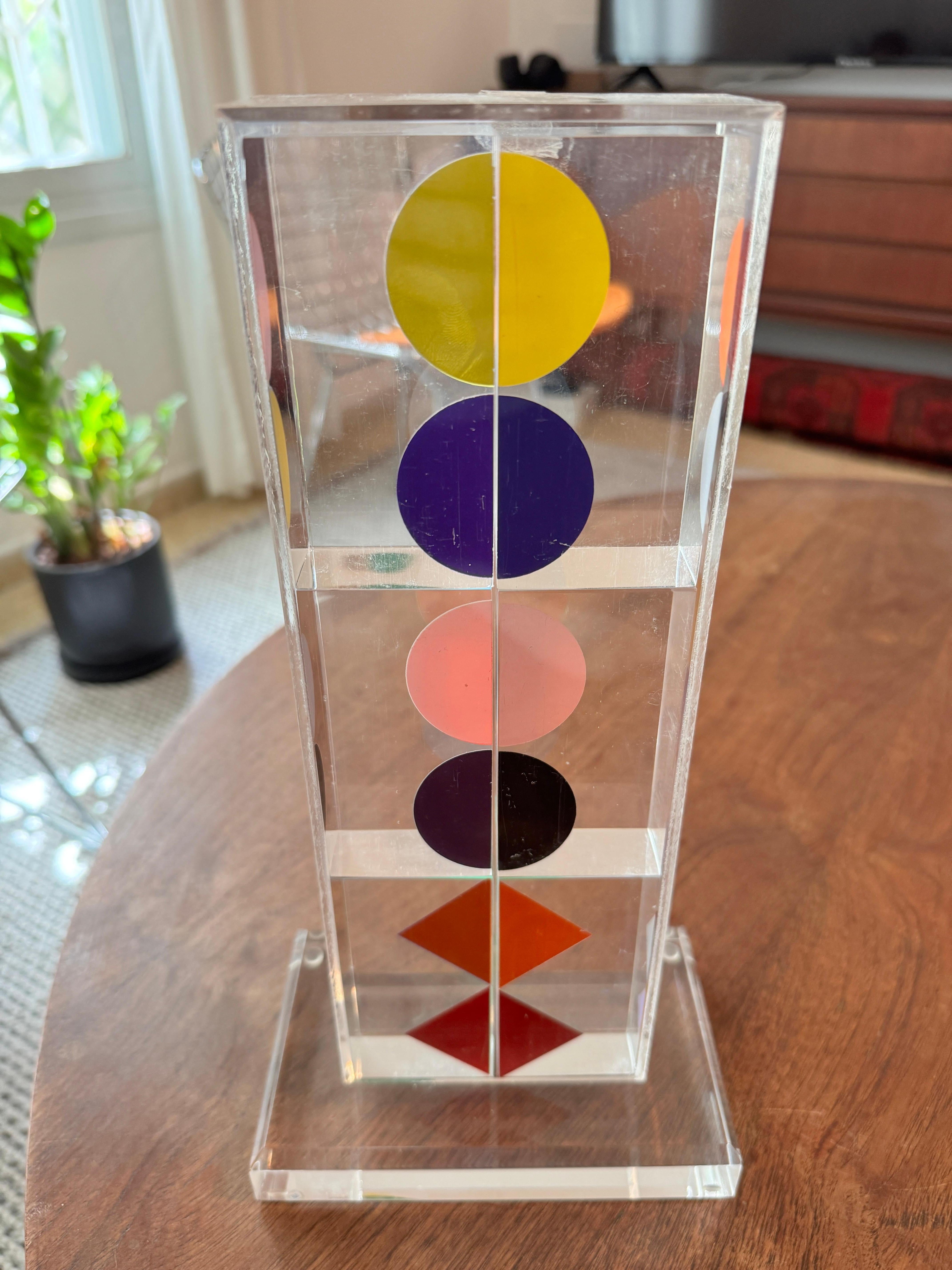 Colorful Geometric Abstract Sculpture, Signed by Yaacov Agam