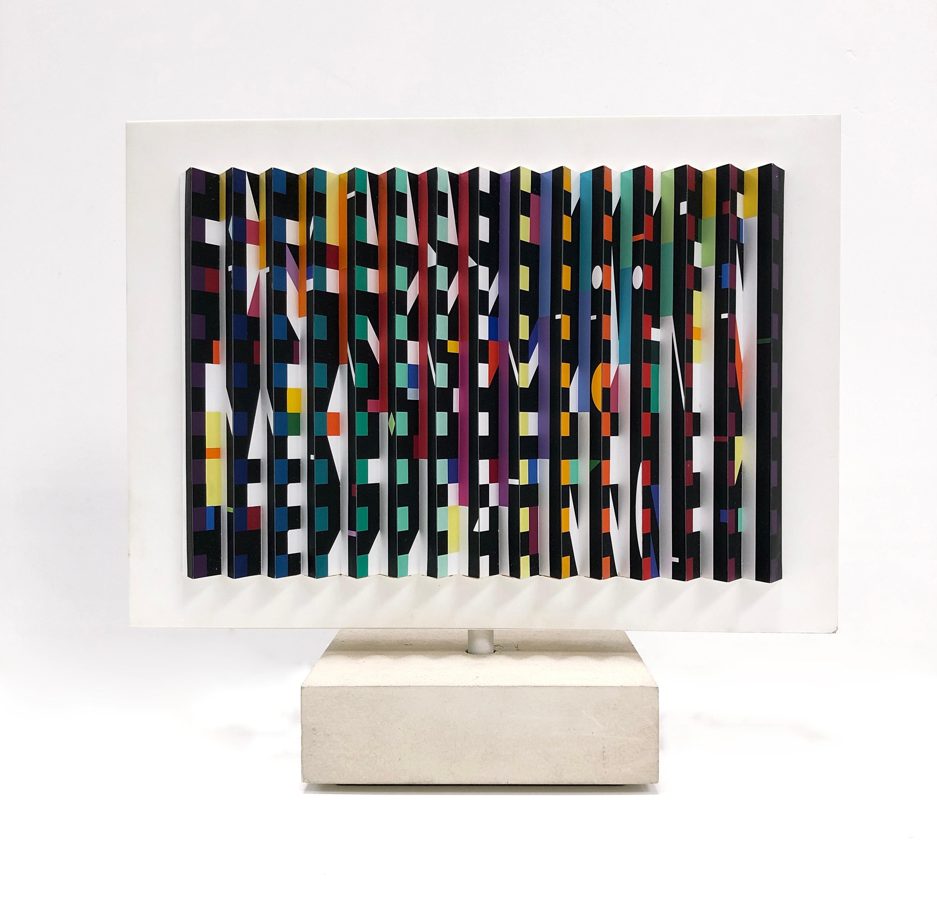 DOUBLE SIDED POLYMORPH KENETIC SCULPTURE - Sculpture by Yaacov Agam