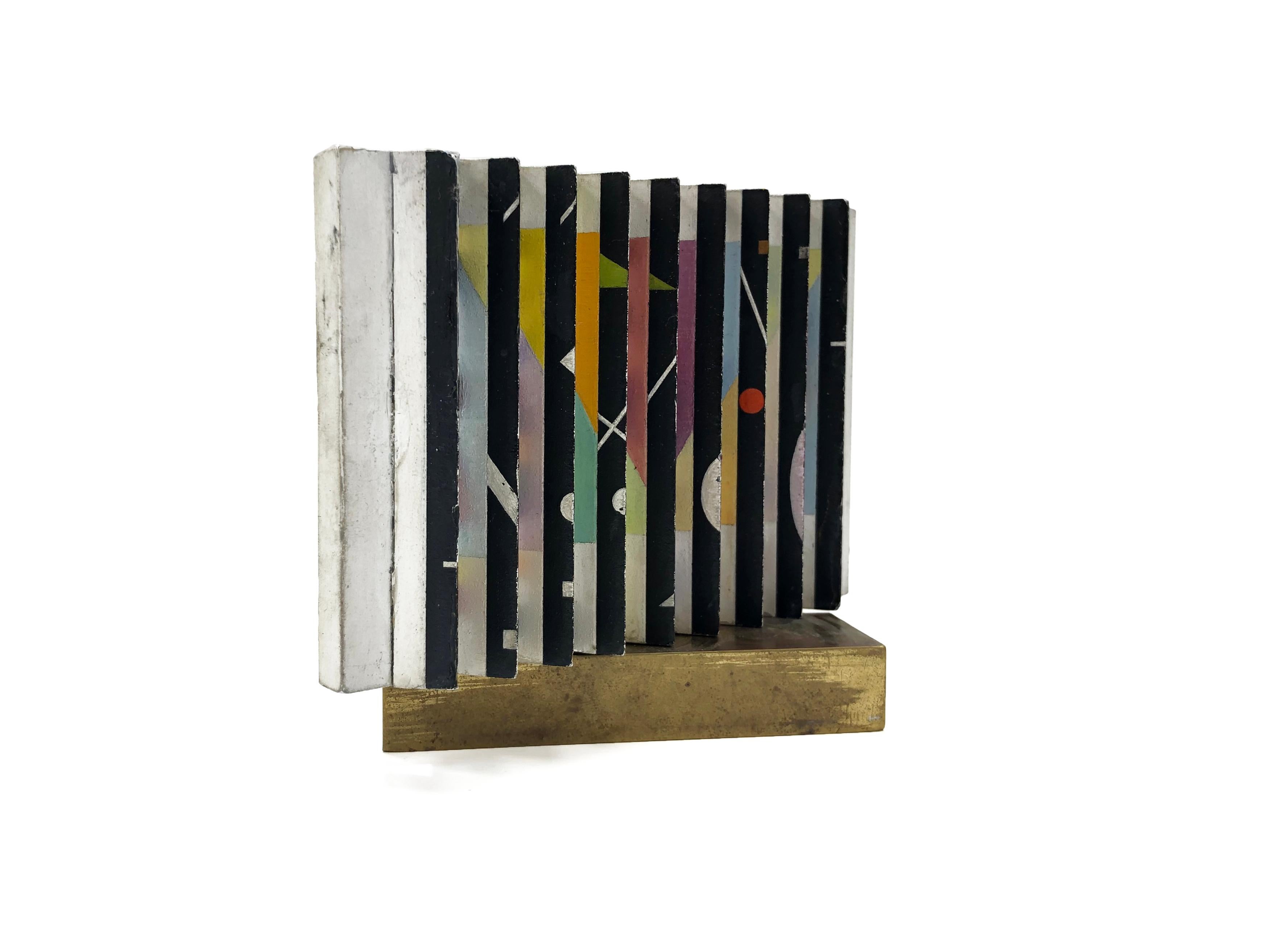 Untitled (original double sided polymorph kinetic sculpture) - Abstrait Sculpture par Yaacov Agam