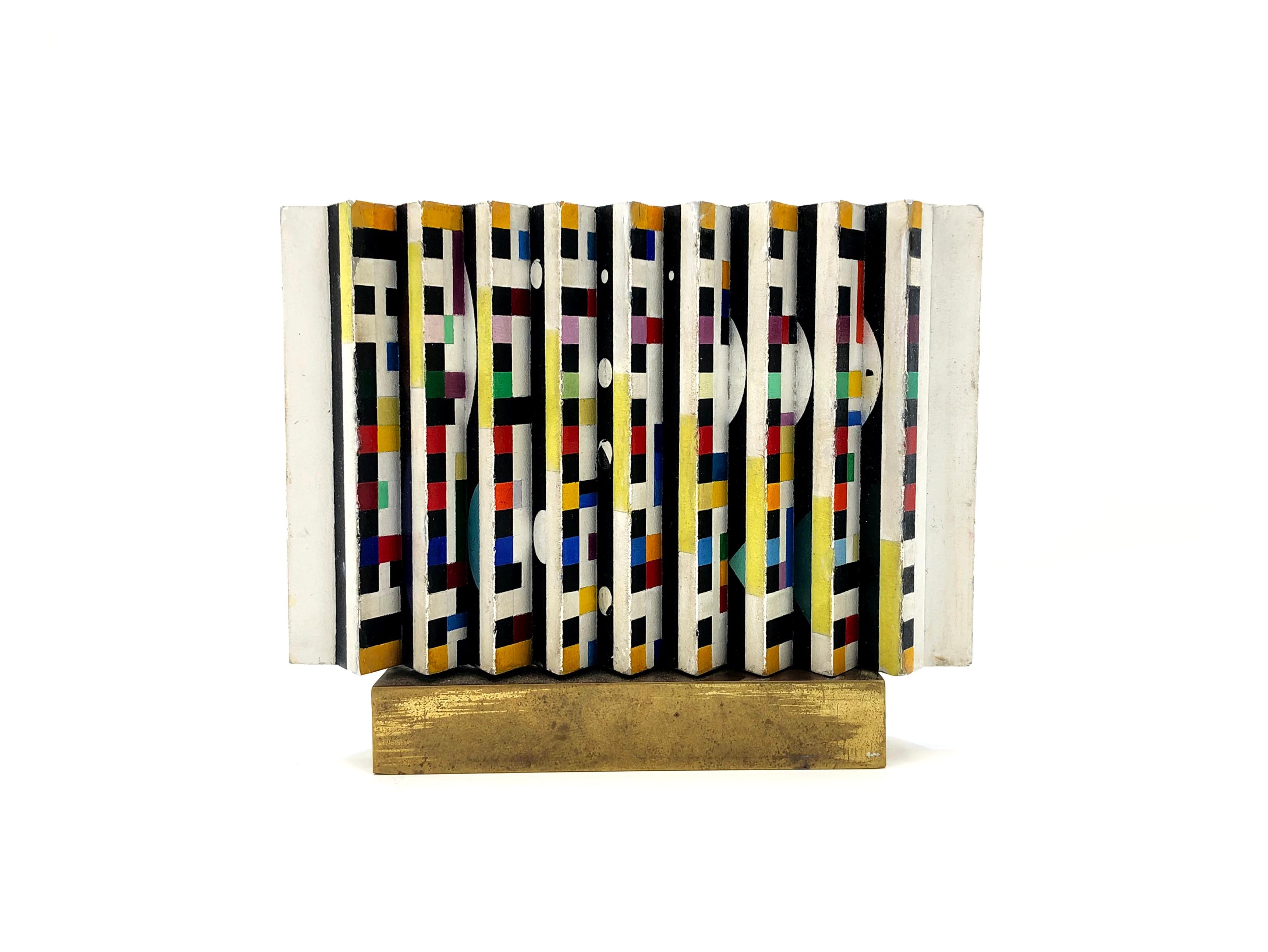 Abstract Sculpture Yaacov Agam - Untitled (original double sided polymorph kinetic sculpture)