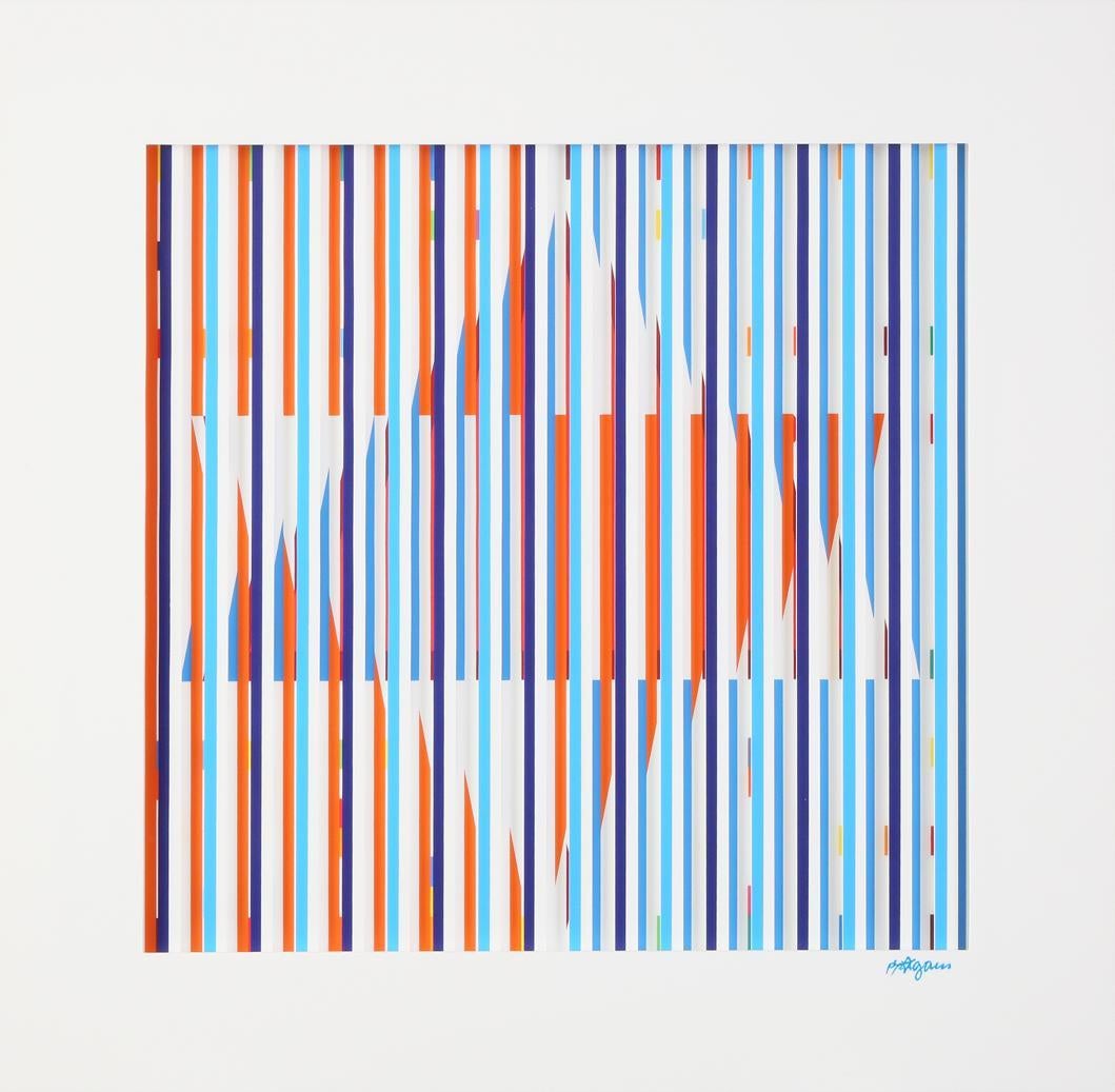 Yaacov Agam, Star of David, Agamograph with Shutter, Framed For Sale 1