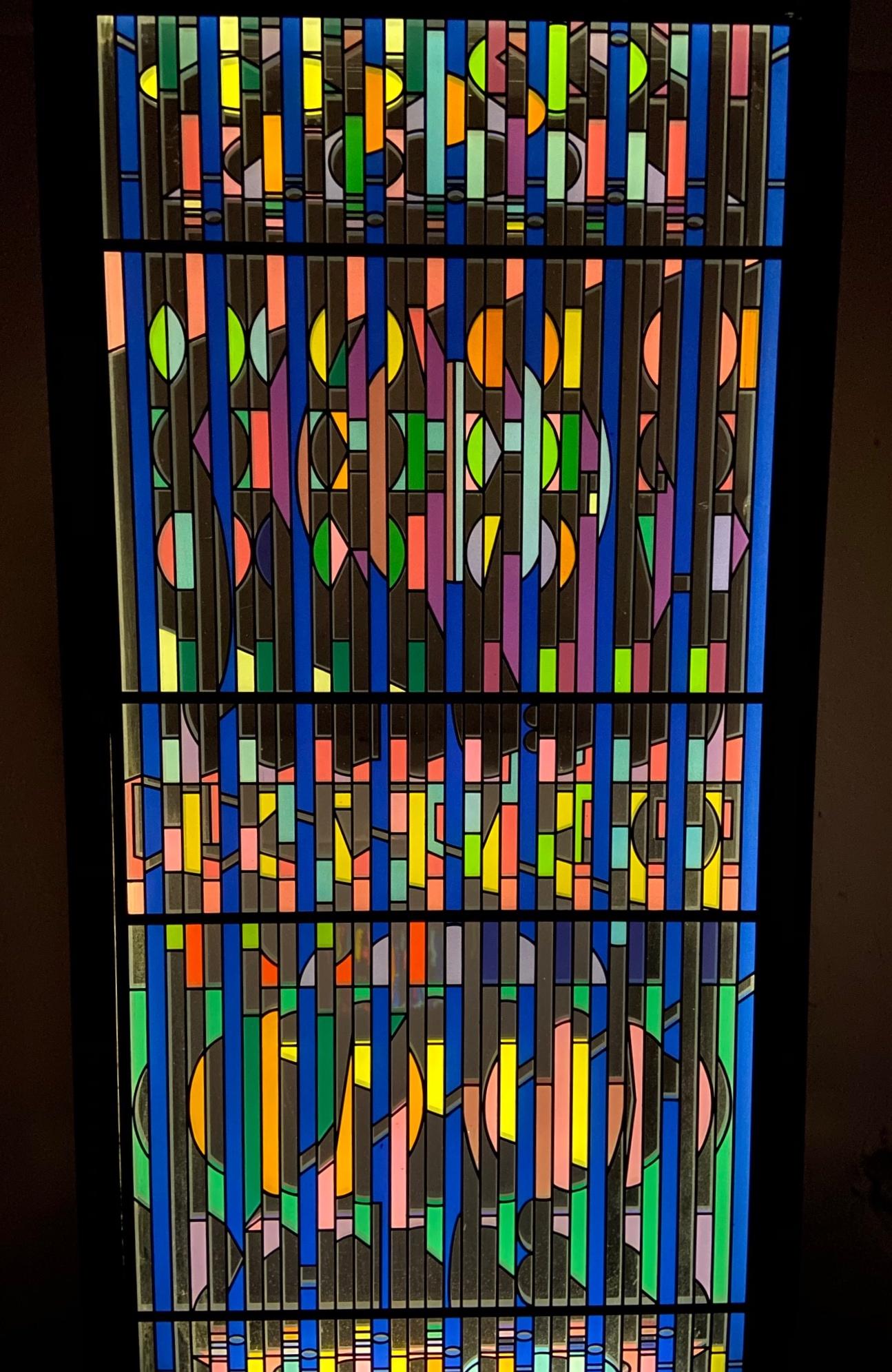 Yaacov Agam Shalom Window I Lighted Acrylic Stained Glass Brass Sculpture 21/99 For Sale 13