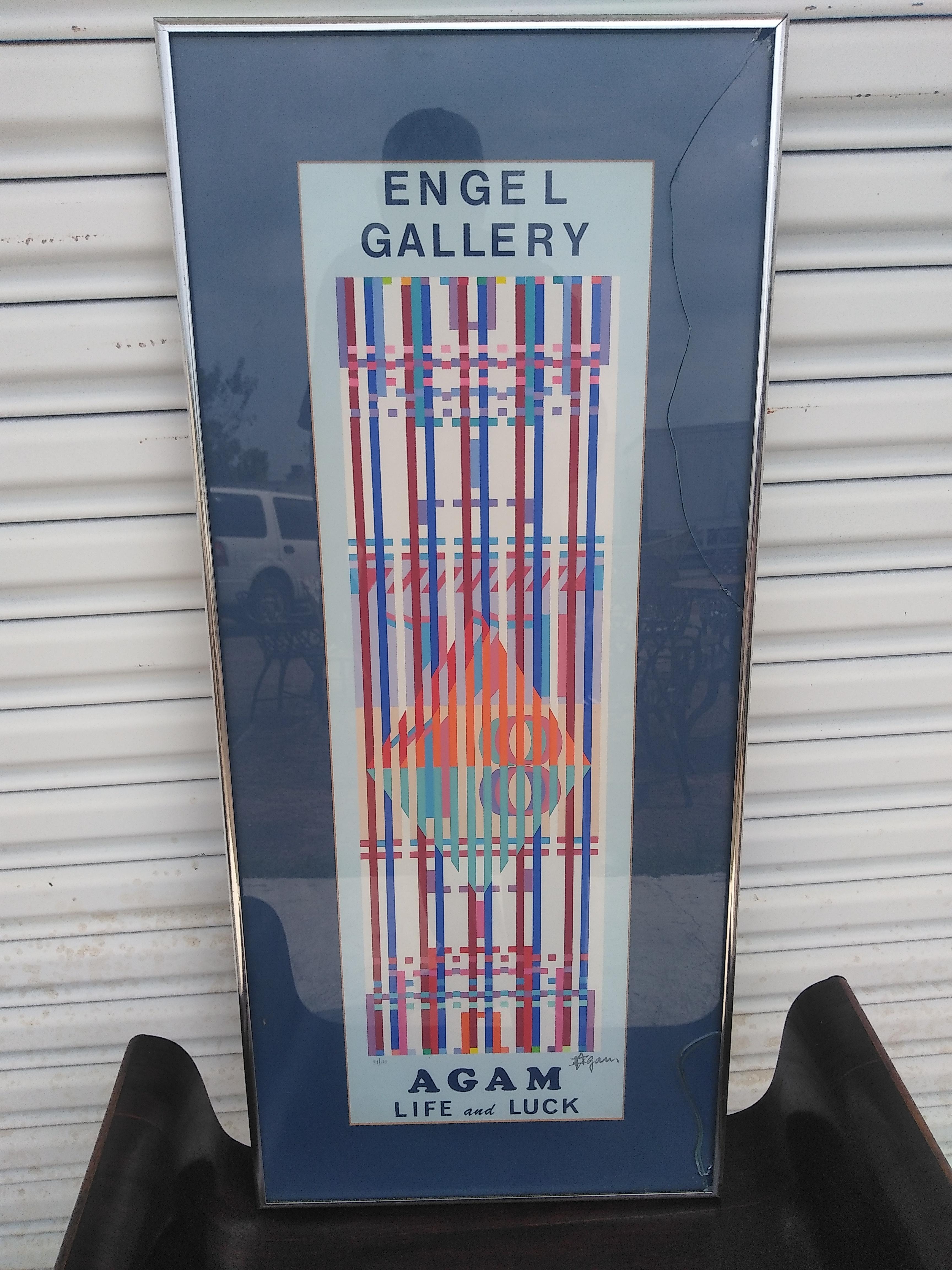 American Yaacov Agam Signed and Numbered Exhibition poster For Sale