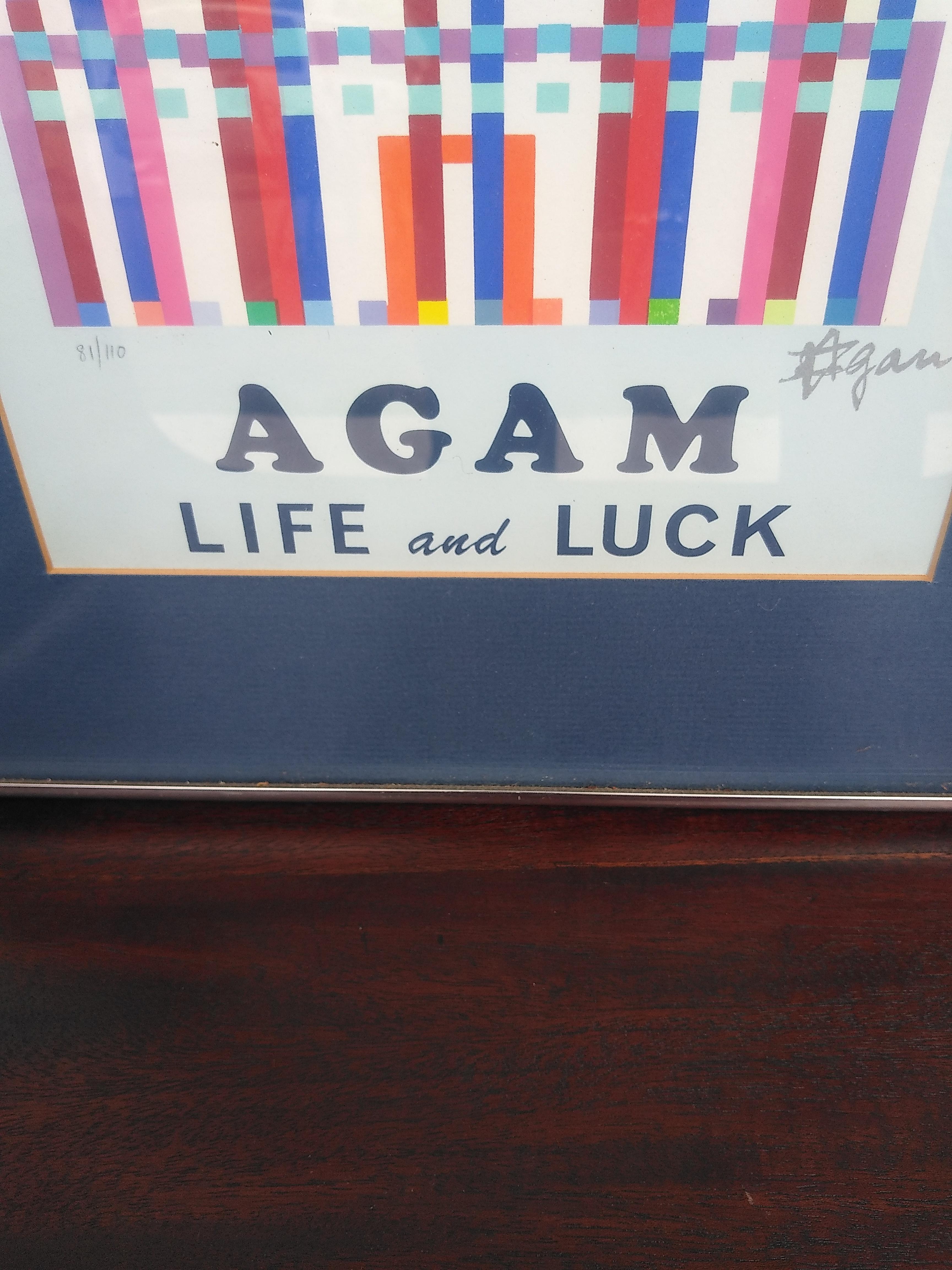 Yaacov Agam Signed and Numbered Exhibition poster In Good Condition For Sale In Pasadena, TX