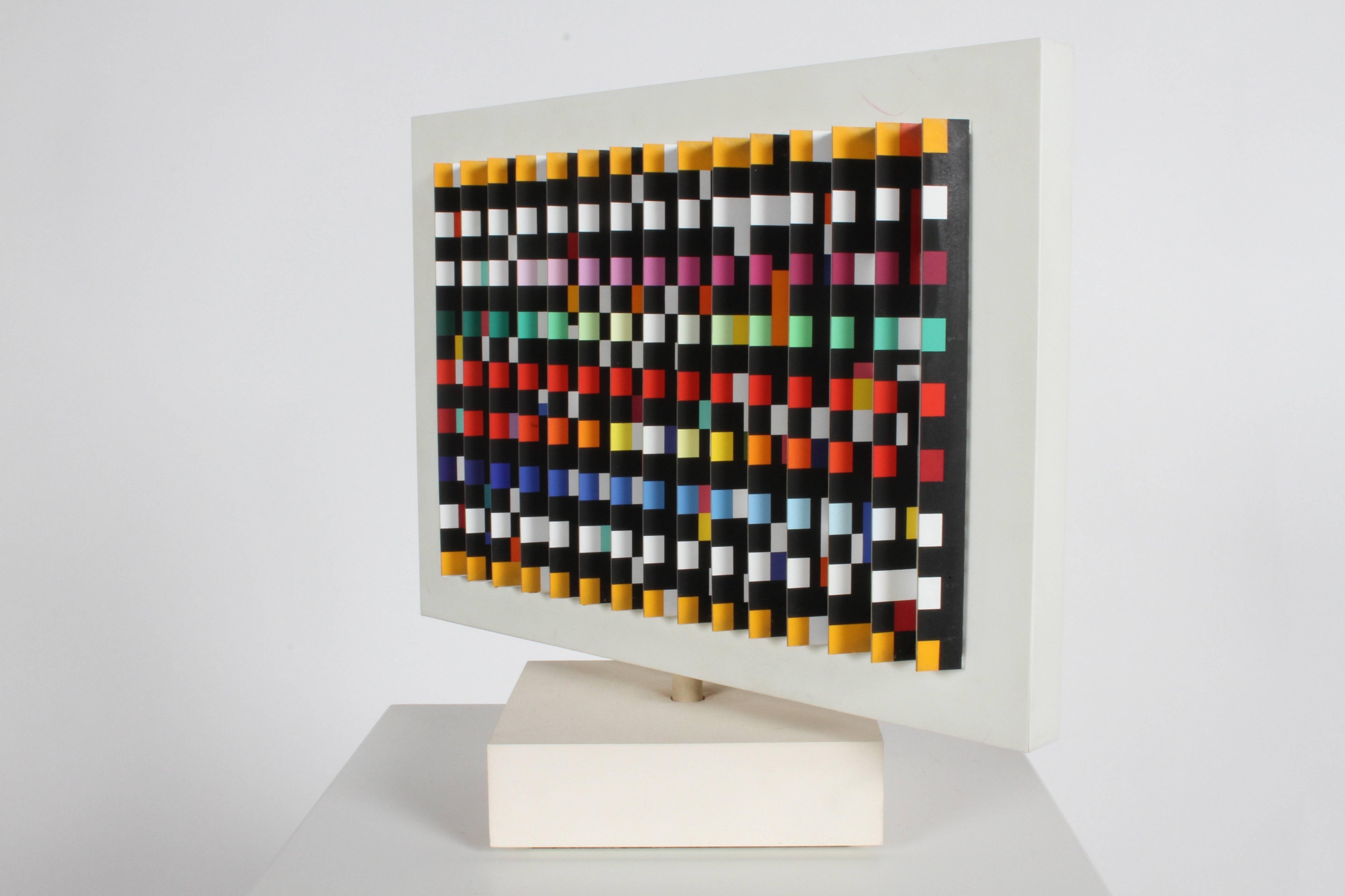 French Yaacov Agam Spinning Polymorph Sculpture Kentic